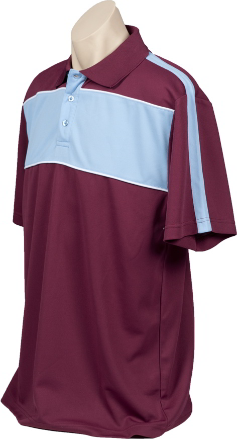 burgundy sky white polo shirt